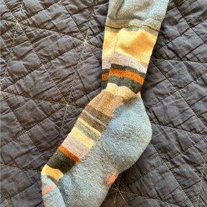 Smartwool Men's Blue and Orange Striped Sock